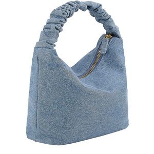 Denim Stone Stud Chain Handle Bag main image 1